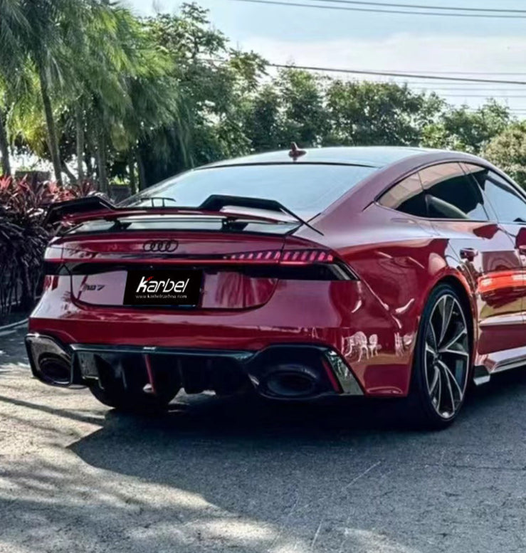 Audi RS6 C8 2020-ON & RS7 C8 2020-ON With Aftermarket Parts - Rear Diffuser & Canards Pre-preg Carbon Fiber from Karbel Carbon