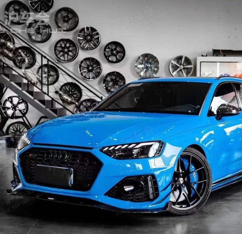 Audi RS4 B9.5 2020 2021 2022 2023 2024 with Aftermarket Parts - Front Canards Pre-preg Carbon Fiber from Karbel Carbon
