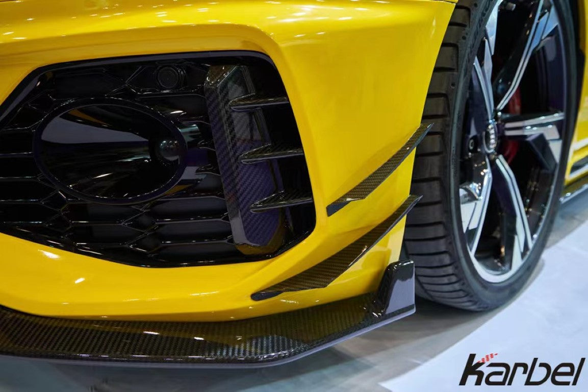Audi RS4 B9.5 2020 2021 2022 2023 2024 with Aftermarket Parts - Fog Light Trim Overlay Pre-preg Carbon Fiber from Karbel Carbon