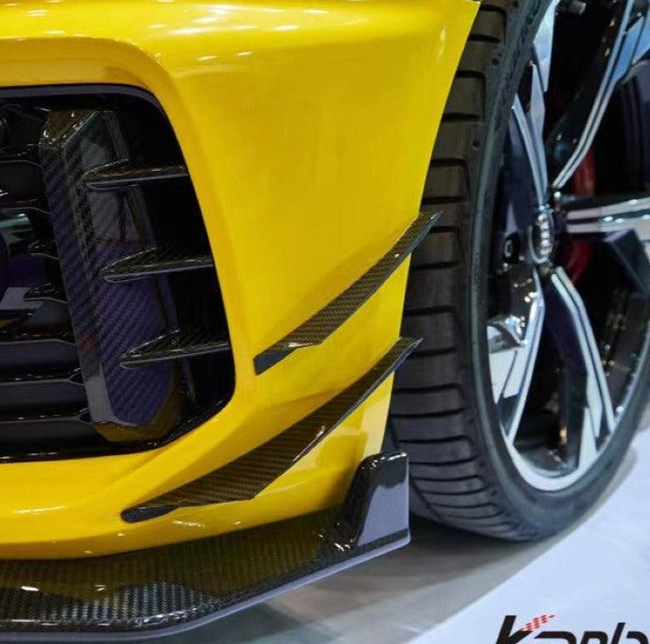 Audi RS4 B9.5 2020 2021 2022 2023 2024 with Aftermarket Parts - Front Canards Pre-preg Carbon Fiber from Karbel Carbon