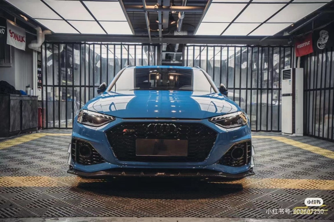 Audi RS4 B9.5 2020 2021 2022 2023 2024 with Aftermarket Parts - Fog Light Trim Overlay Pre-preg Carbon Fiber from Karbel Carbon