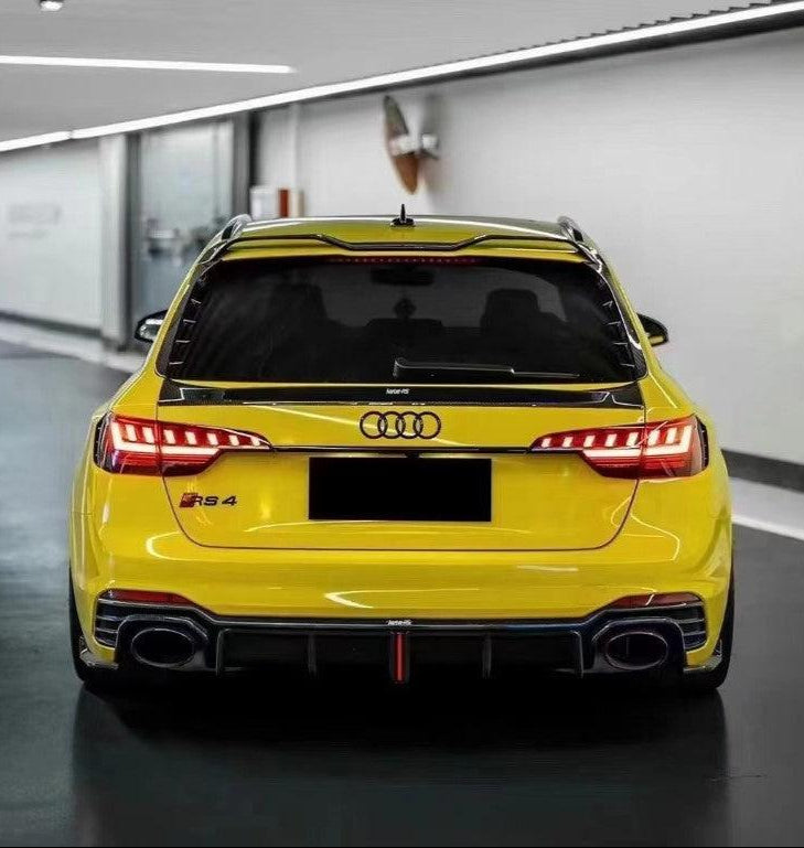 Audi RS4 B9 / B9.5 2018 2019 2020 2021 2022 2023 2024 with Aftermarket Parts - V2 Style Rear Roof Spoiler Pre-preg Carbon Fiber from Karbel Carbon