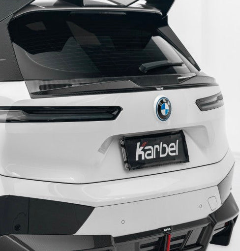BMW IX xDrive60/50/45 M70/M60 I20 2022-ON with Aftermarket Parts - Rear Lip Spoiler Dry Pre-preg Carbon Fiber from Karbel Carbon