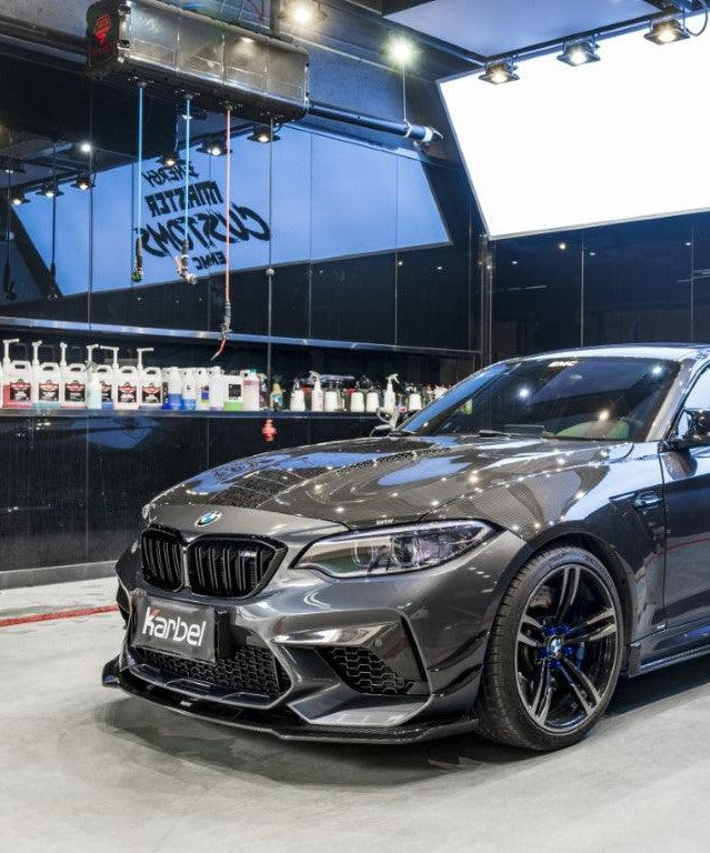 BMW M2 / M2C F87 2016 2017 2018 2019 2020 2021 with Aftermarket Parts - Hood Double-sided Pre-preg Carbon Fiber from Karbel Carbon