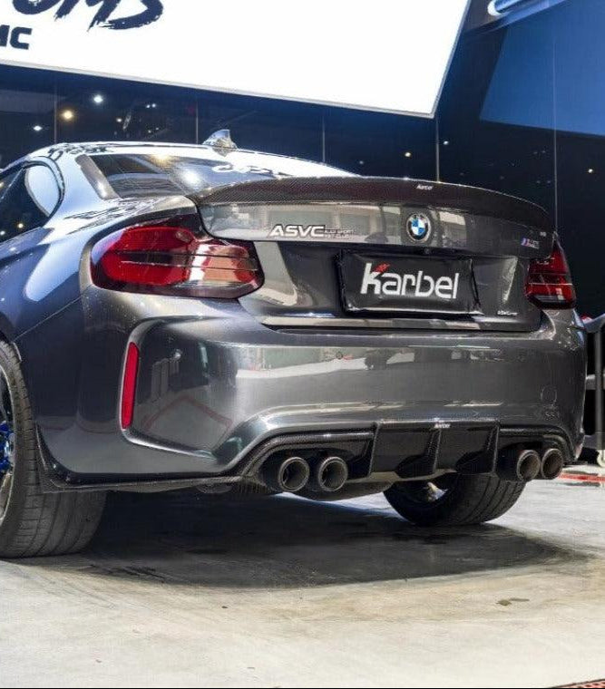 BMW M2 / M2C F87 2016 2017 2018 2020 2021 with Aftermarket Parts - Rear Spoiler Pre-preg Carbon Fiber from Karbel Carbon