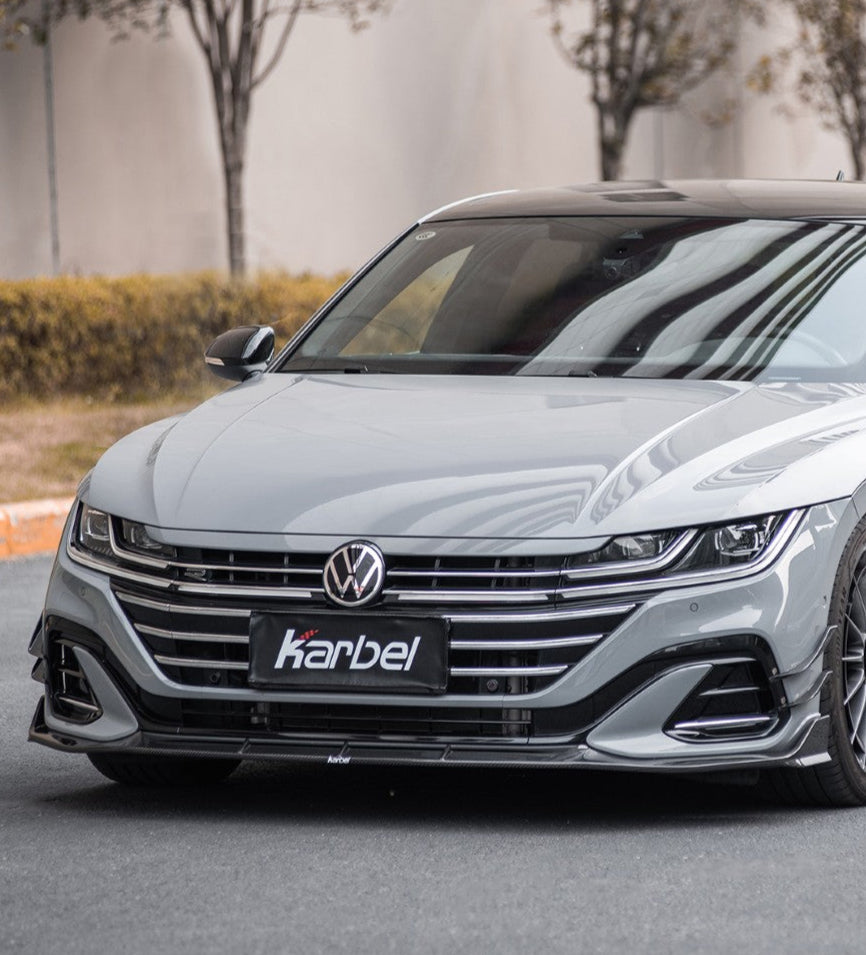 Volkswagen Arteon CC SE R-Line/SEL Premium R-Line/R-Line 4MOTION Facelift 2021 2022 2023 with Aftermarket Parts - Front Lip Dry Pre-preg Carbon Fiber from Karbel Carbon