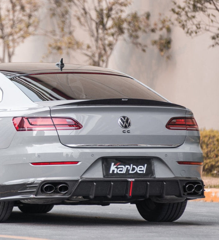 Volkswagen Arteon CC SE R-Line/SEL/SEL 4MOTION/SEL Premium 4MOTION/R-Line/R-Line 4MOTION (Both Fits Pre-facelift & Facelift) 2019 2020 2021 2022 2023 with Aftermarket Parts - Rear Lip Spoiler Dry Pre-preg Carbon Fiber from Karbel Carbon