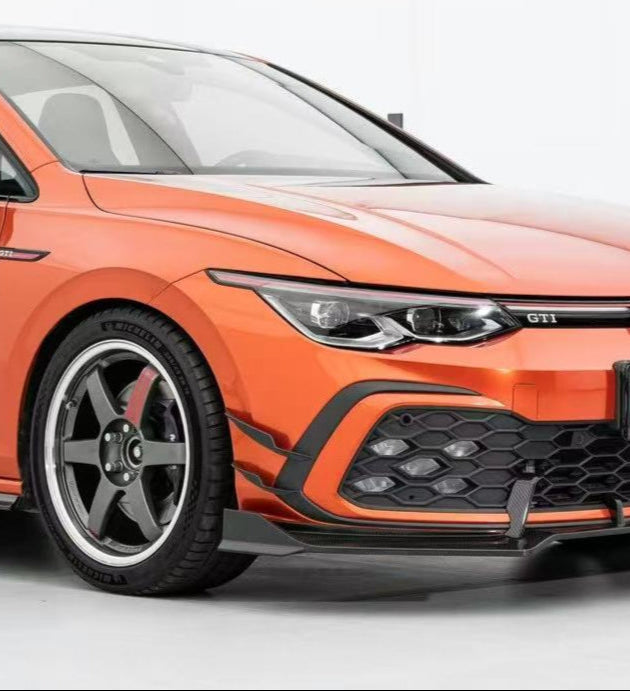 Volkswagen GTI & R-line MK8 2022 2023 2024 with Aftermarket Parts - Front Canards Pre-preg Carbon Fiber from Karbel Carbon