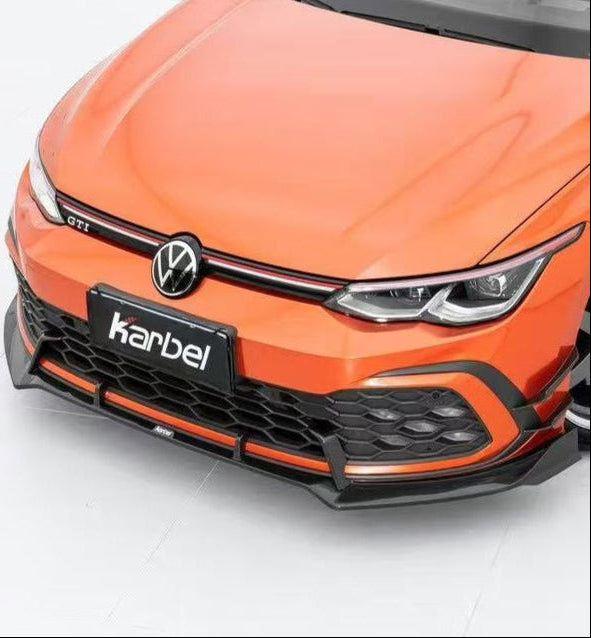Volkswagen GTI MK8 2022 2023 2024 with Aftermarket Parts - V2 Front Lip Pre-preg Carbon Fiber/FRP from Karbel Carbon