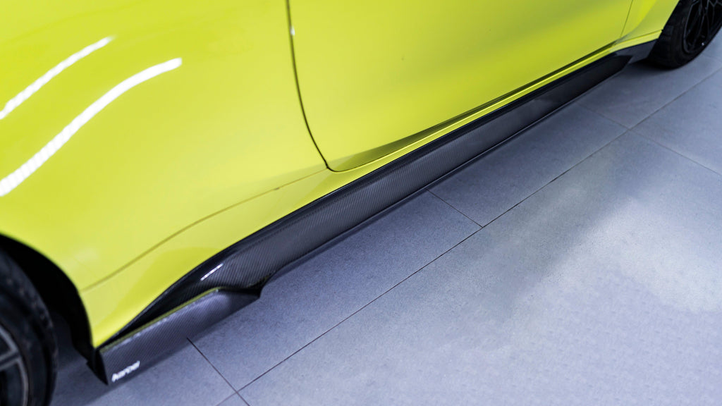 BMW M4 G82/G83 2021-ON with Aftermarket Parts - Carbon Fiber Side Skirts from Karbel Carbon