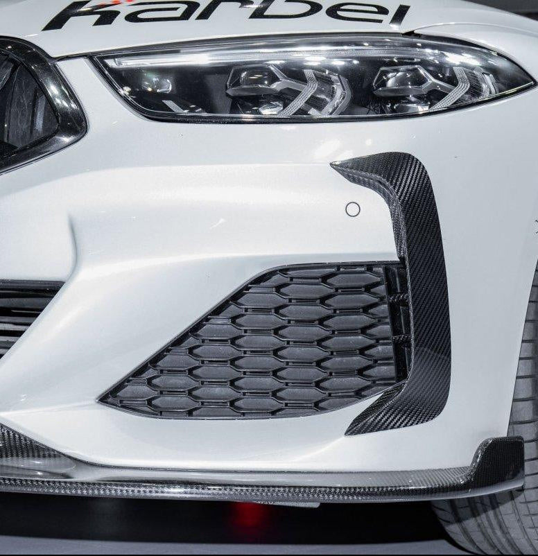 BMW 8 Series M850 840 (With M-Package Bumper) G14 G15 G16 2018-ON with Aftermarket Parts - Upper Valences Pre-preg Carbon Fiber from Karbel Carbon