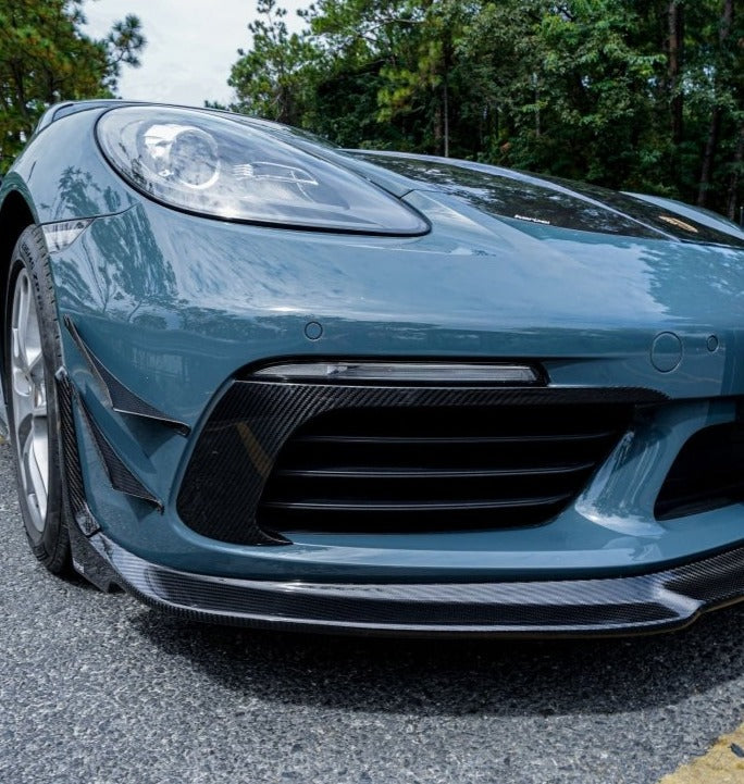 Porsche 718 Cayman / Boxster / GTS 2017-ON with Aftermarket Parts - Upper Valences Pre-preg Carbon Fiber from Karbel Carbon