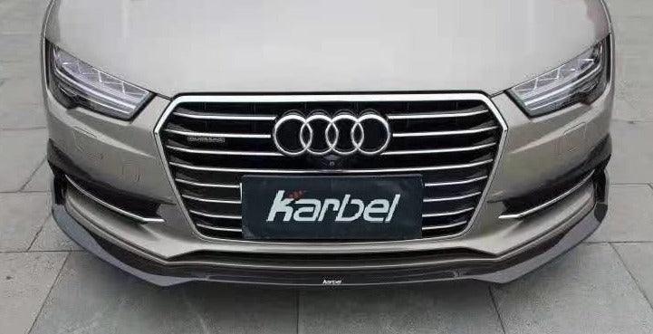 Audi S7 A7 S-line (with s-line bumper, does not base model) C7.5 2016-2018 with Aftermarket Parts - Front Lip Pre-preg Carbon Fiber from Karbel Carbon