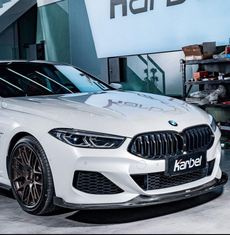 BMW 8 Series M850 840 (With M-Package Bumper) G14 G15 G16 2018 2019 2020 2021 2022 2023 2024 with Aftermarket Parts - Front Lip Pre-preg Carbon Fiber from Karbel Carbon