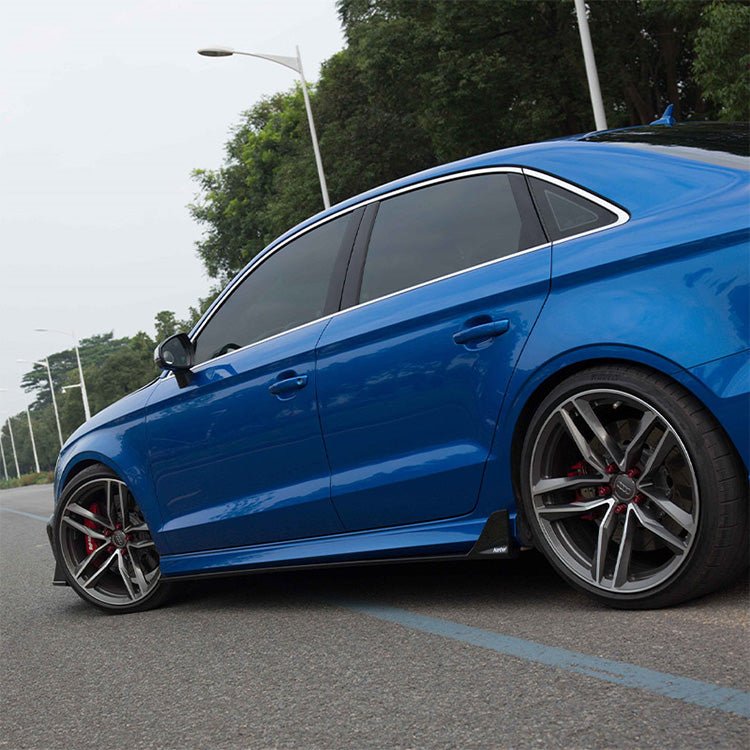 Audi RS3 S3 A3 8V.5 2017 2018 2019 2020 with Aftermarket Parts - Side Skirts Pre-preg Carbon Fiber from Karbel Carbon