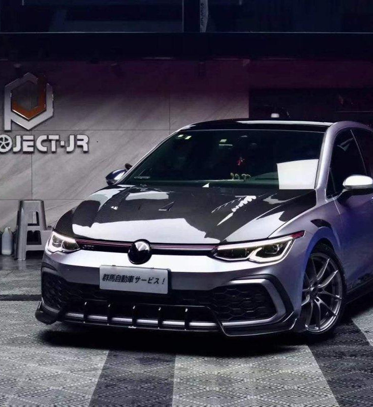 Volkswagen GTI MK8 2022-ON with Aftermarket Parts - Front Lip Pre-preg Carbon Fiber from Karbel Carbon