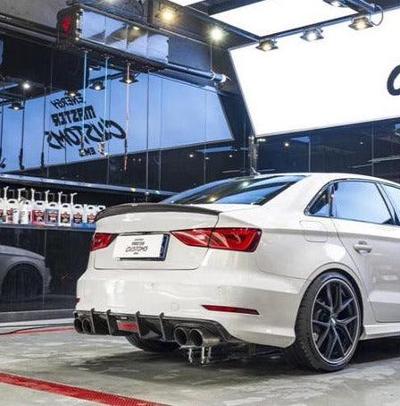 Audi S3 A3 (with S bumper) 8V 2014 2015 2016 With Aftermarket Parts - Rear Diffuser Pre-preg Carbon Fiber from Karbel Carbon