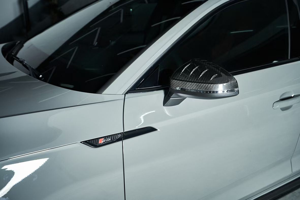 Für Audi A5 F5 S5 A4 B9 8W S4 mit SideAssist Carbon Spiegelkappen