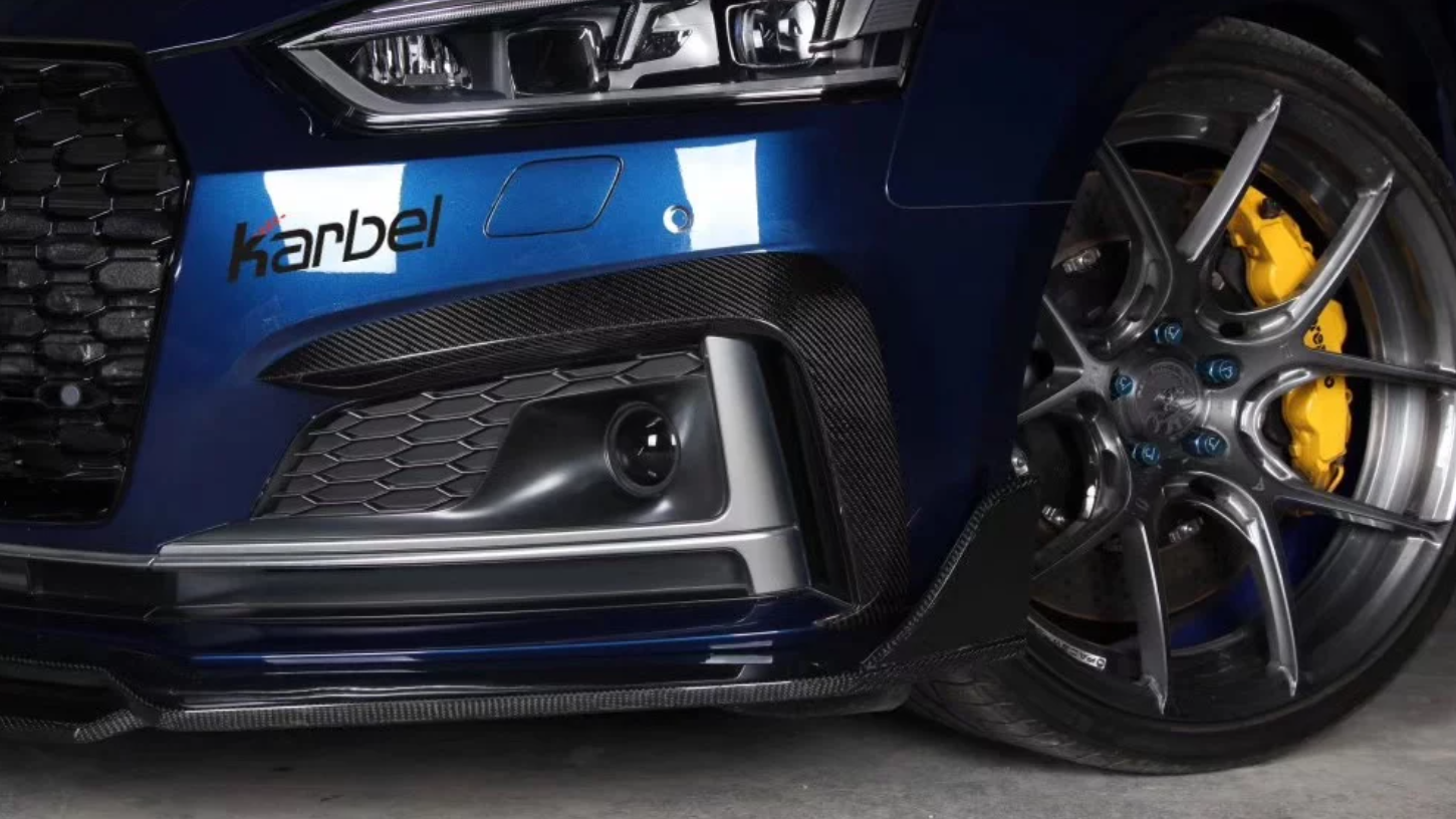 Karbel Carbon Dry Carbon Fiber Front Bumper Upper Valences for Audi S5 & A5 S Line 2017-2019 B9