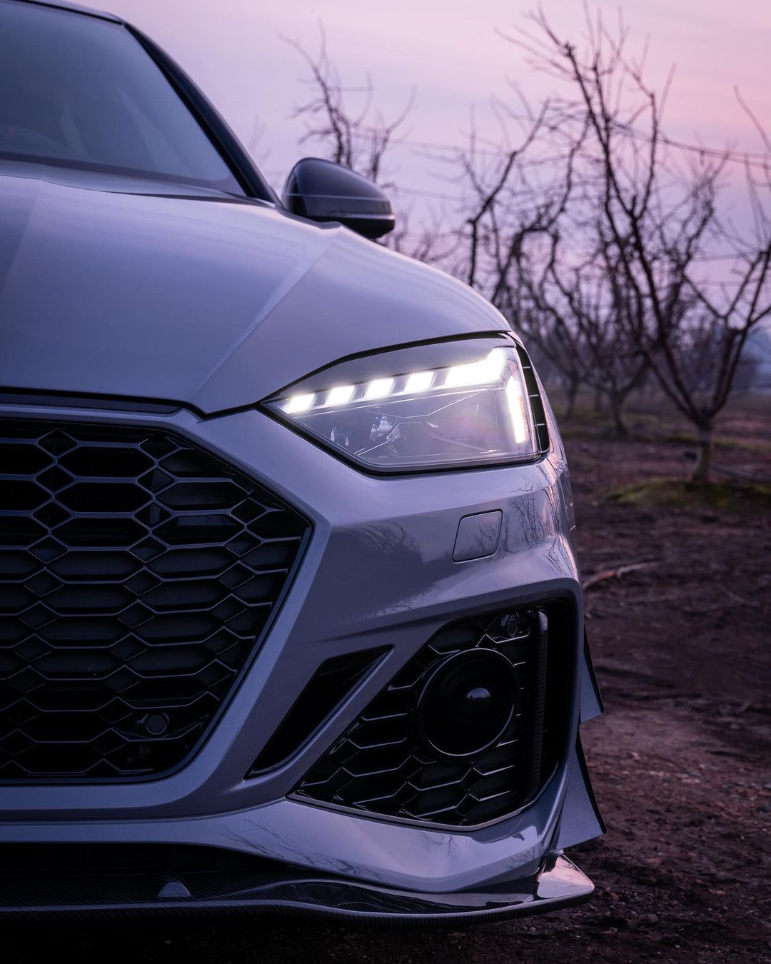 Karbel Carbon Dry Carbon Fiber Front Bumper Canards For Audi RS5 B9.5 2020-ON