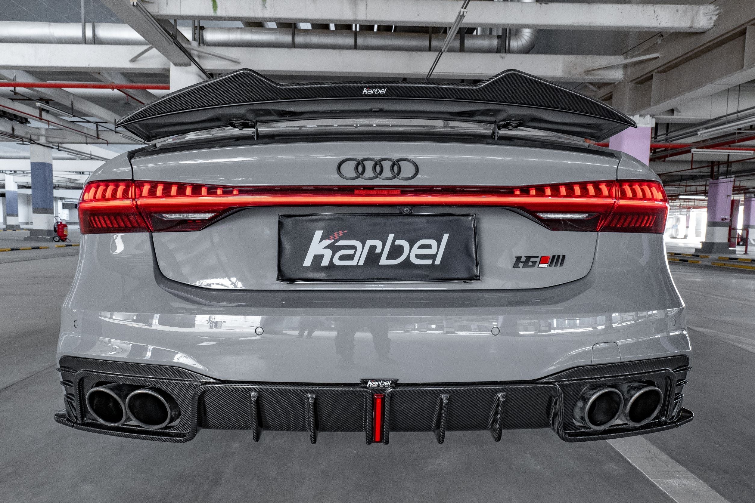 Karbel Carbon Carbon Fiber Rear Diffuser Ver.2 for Audi S7 & A7 S Line  2019-ON C8
