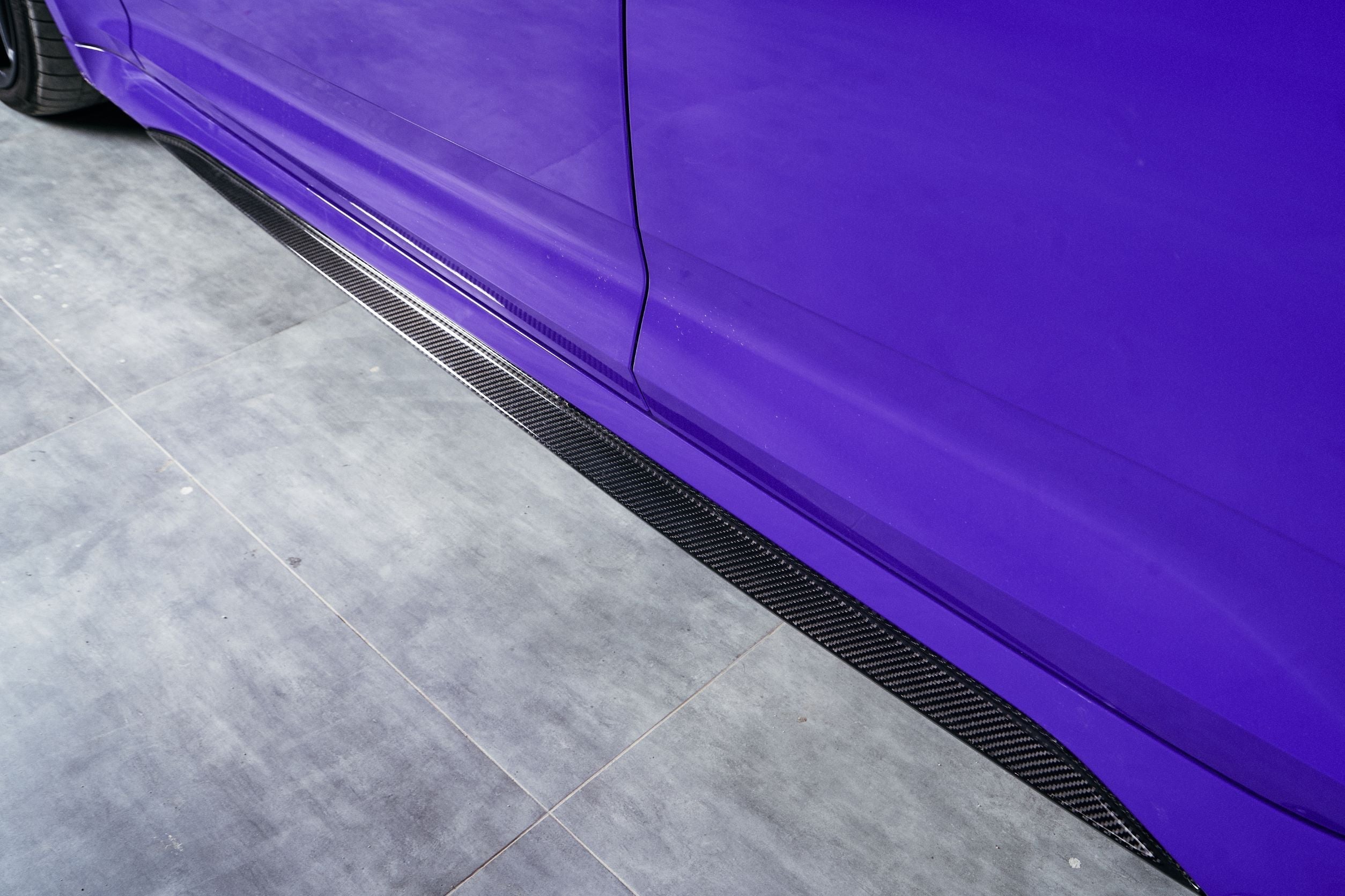 Karbel Carbon Dry Carbon Fiber Side Skirt Overlay Trim & Extension Trim For Audi RS5 B9.5 2020-ON