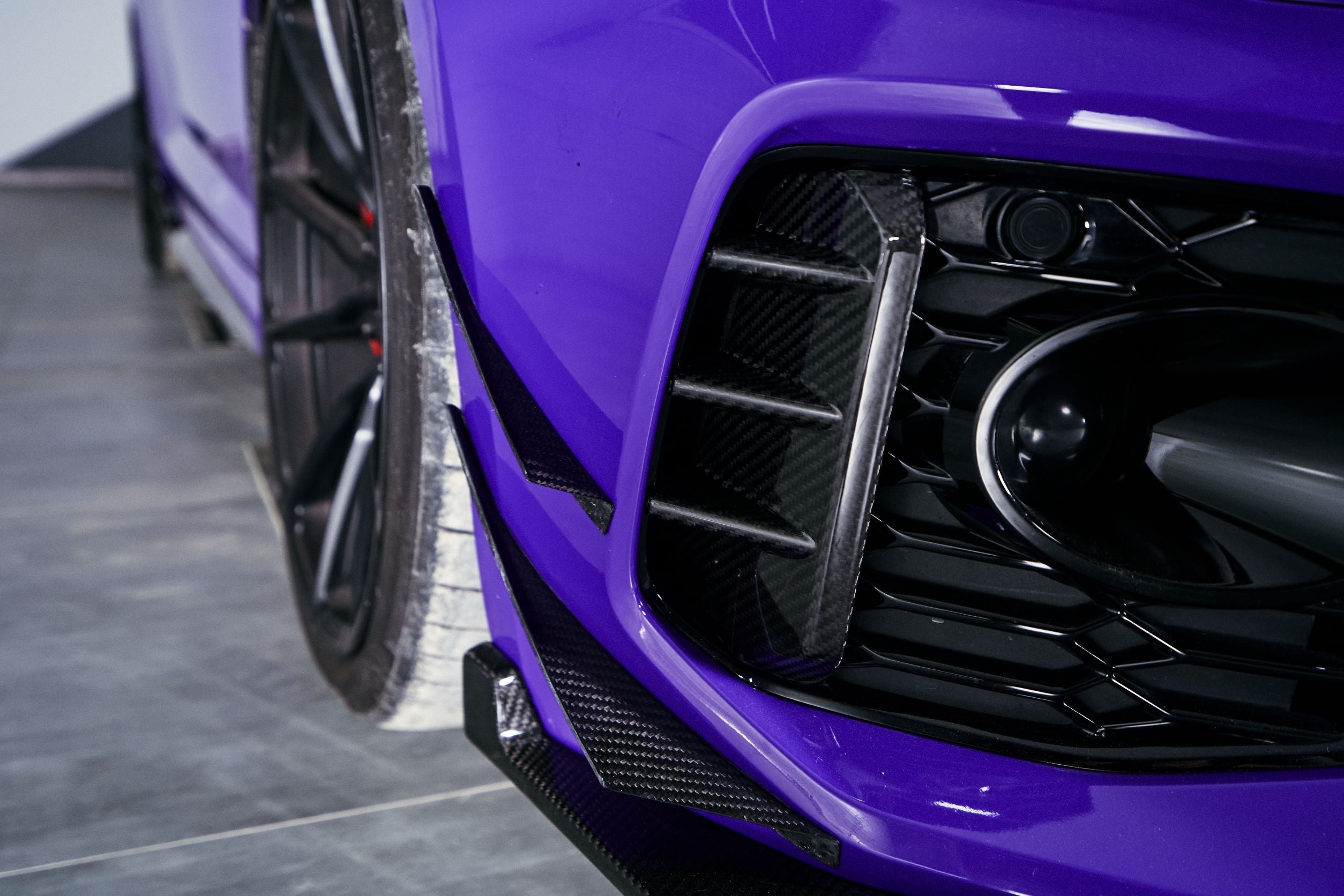 Karbel Carbon Dry Carbon Fiber Front Bumper Canards For Audi RS5 B9.5 2020-ON