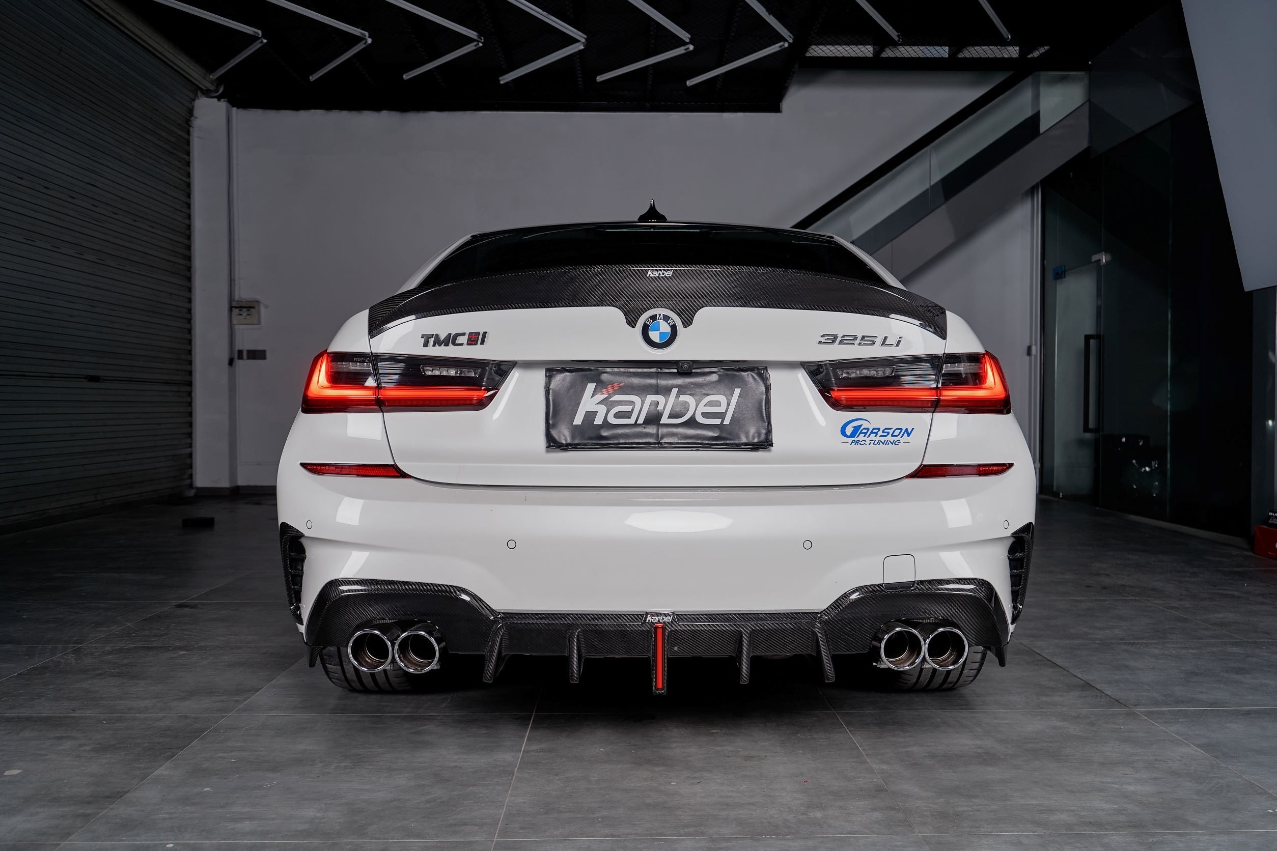 Karbel Carbon Dry Carbon Fiber Rear Bumper Canards for BMW 3 Series G20 2019-ON