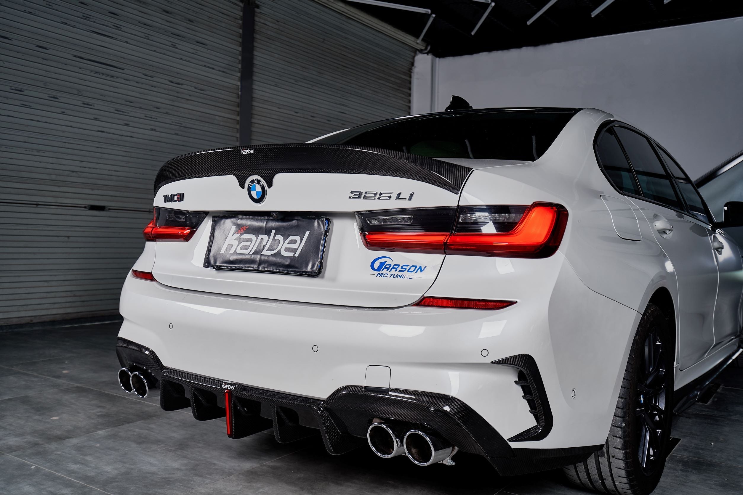 Karbel Carbon Dry Carbon Fiber Rear Bumper Canards for BMW 3 Series G20 2019-ON