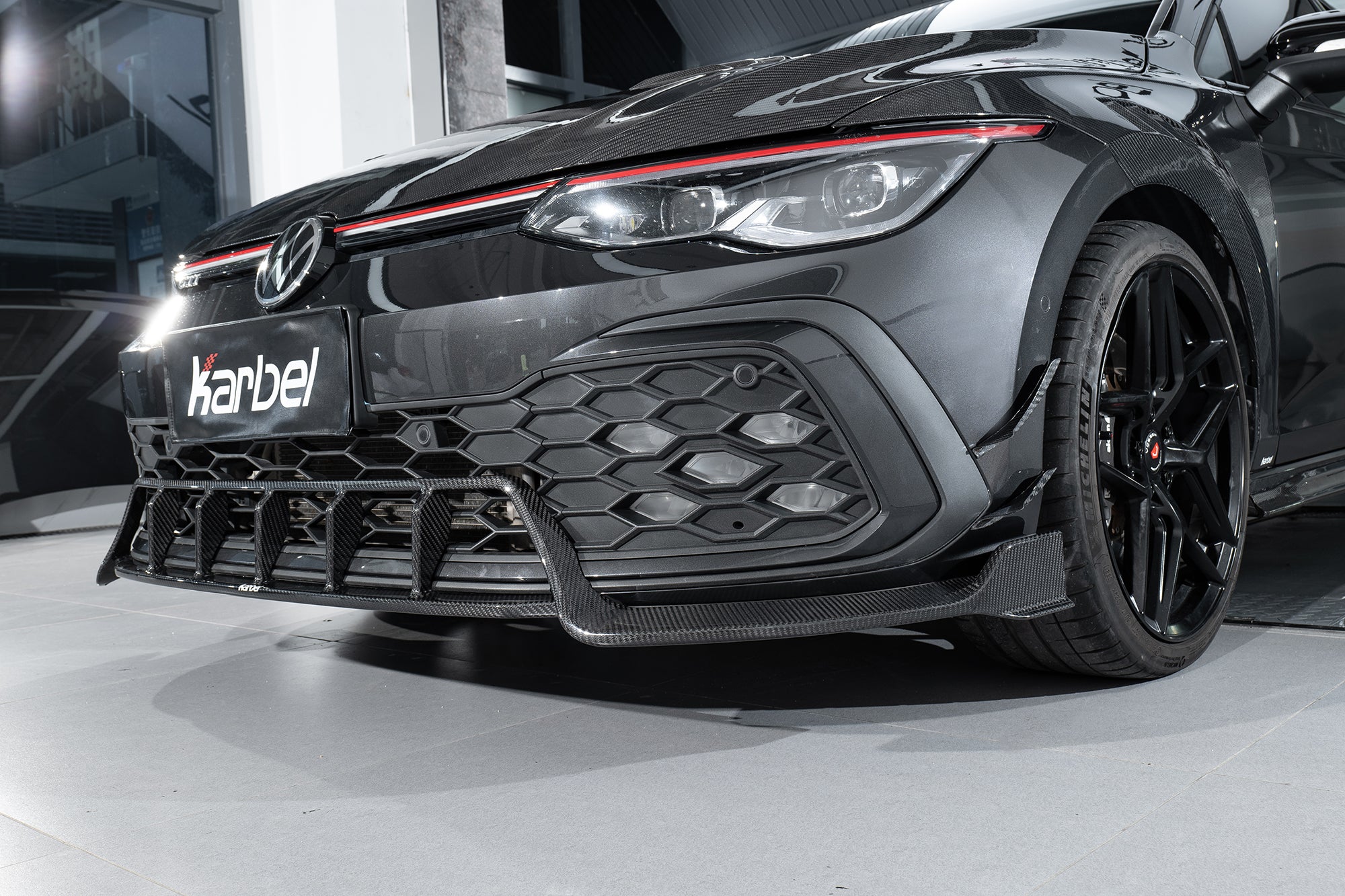 Karbel Carbon Pre-preg Carbon Fiber Front Bumper Canards for Volkswagen GTI MK8