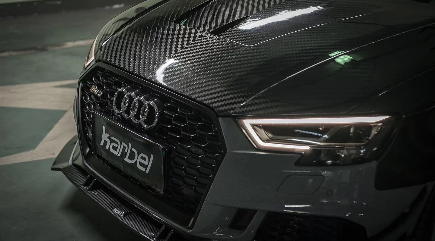 Karbel Carbon Dry Carbon Fiber Double-sided Hood Bonnet Ver.2 for Audi –  karbelcarbon