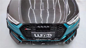 Open image in slideshow, Karbel Carbon Dry Carbon Fiber Double-sided Hood Bonnet Ver.2 for Audi A3 &amp; A3 S Line &amp; S3 &amp; RS3 2014-2020
