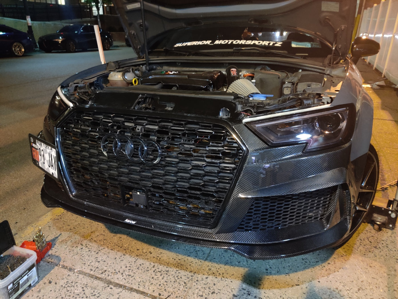 Karbel Carbon Dry Carbon Fiber RS3 Style Front Bumper for Audi A3 & A3 S Line & S3 2017-2020