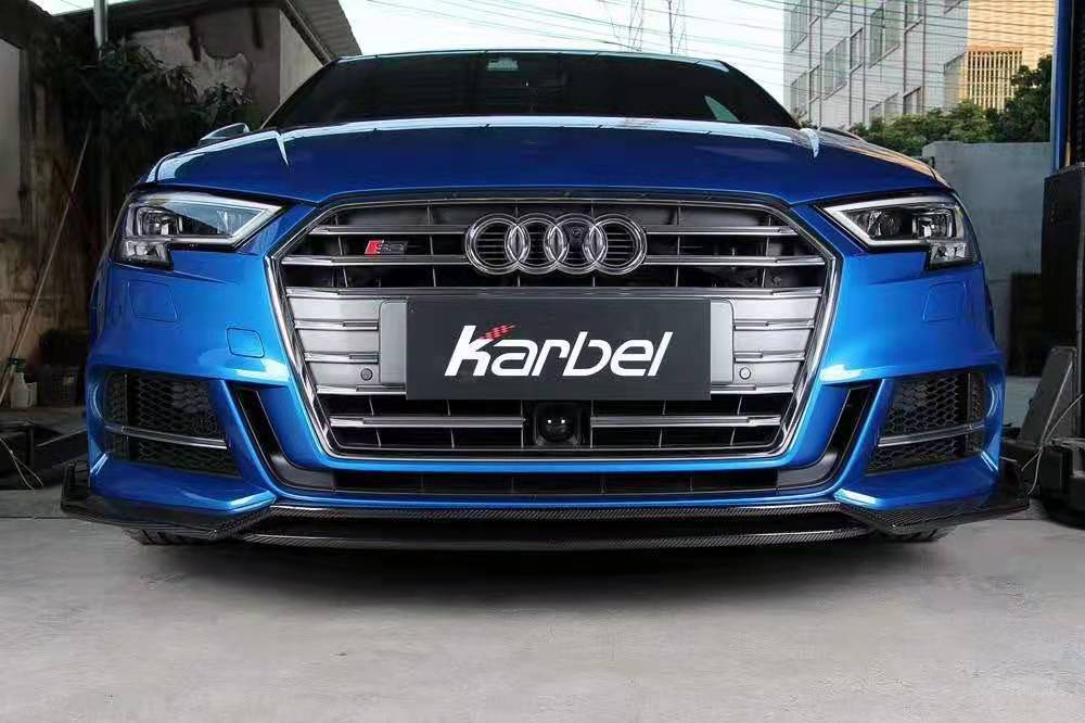 Karbel Carbon Dry Carbon Fiber Front Lip Ver.2 for Audi A3 S Line & S3 2017-2020 Sedan